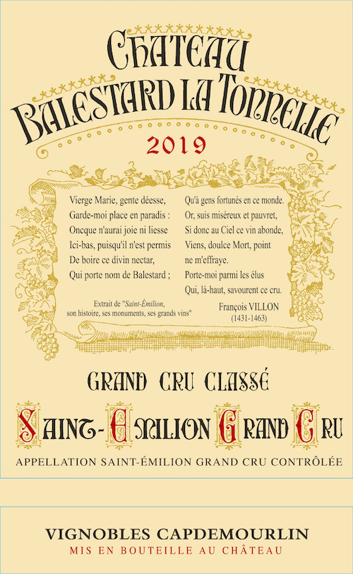 The label of Château Balestard La Tonnelle